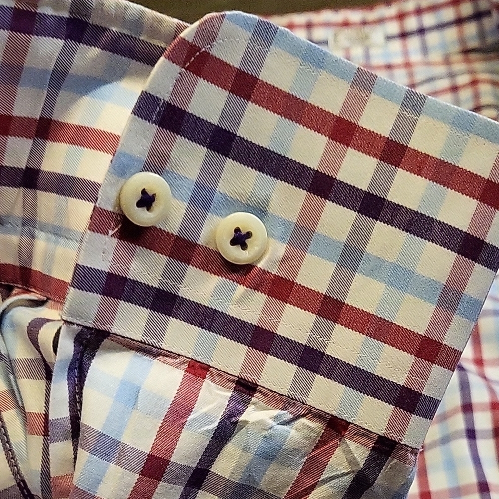 Peter Millar Red Plaid Button Down Dadcore Office… - image 5